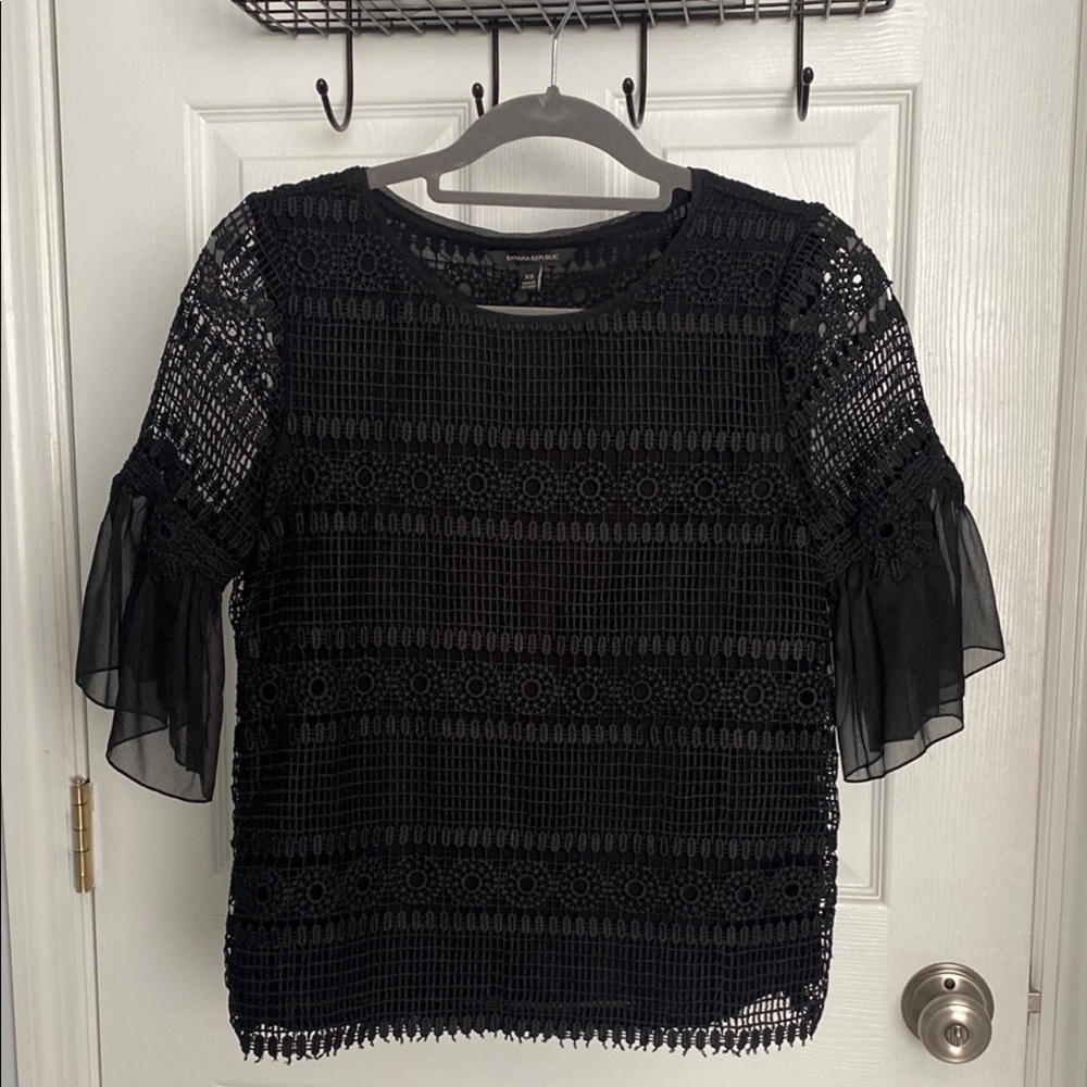 Banana Republic Elegant Black Lace Top